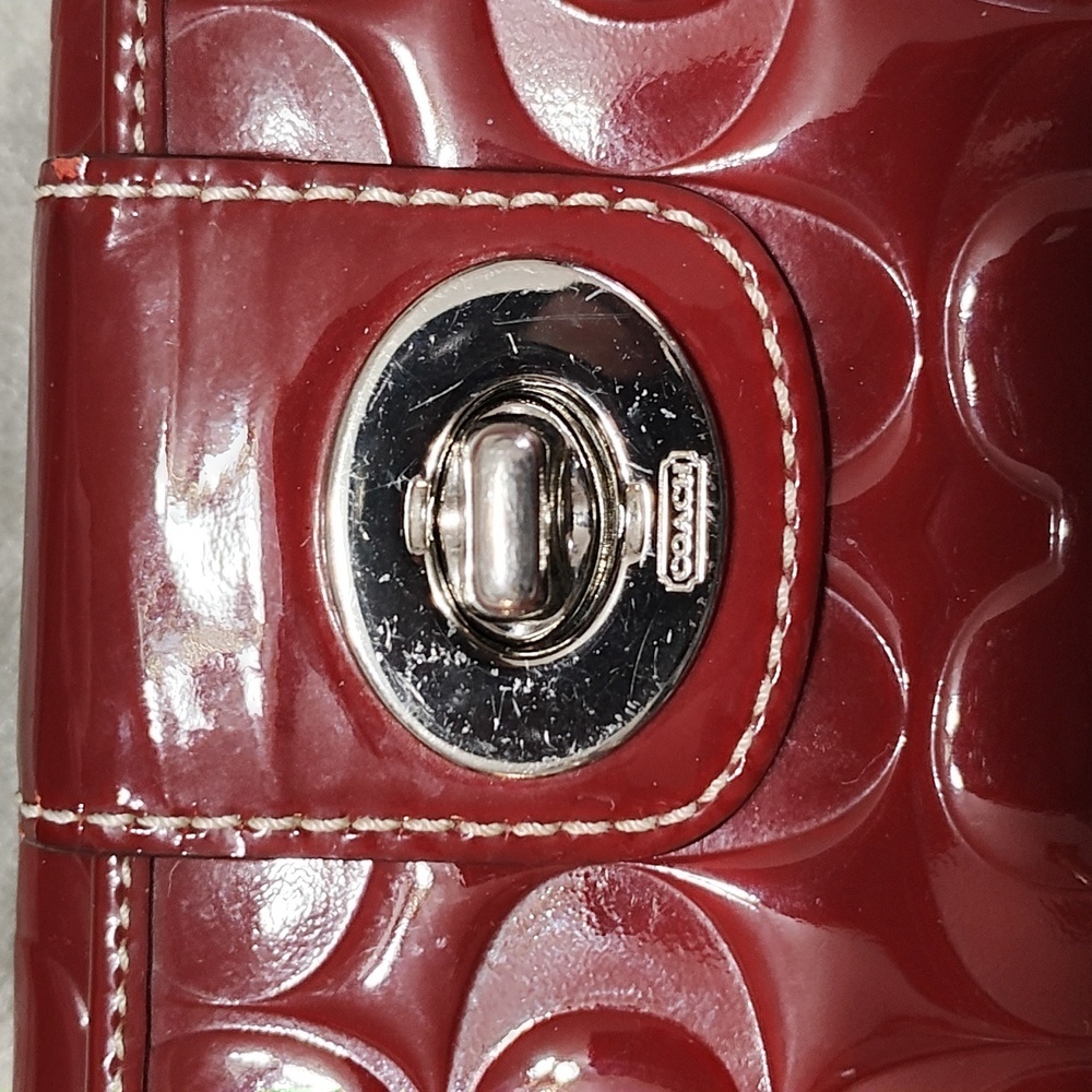 Coach Red Embossed Wallet - image 8